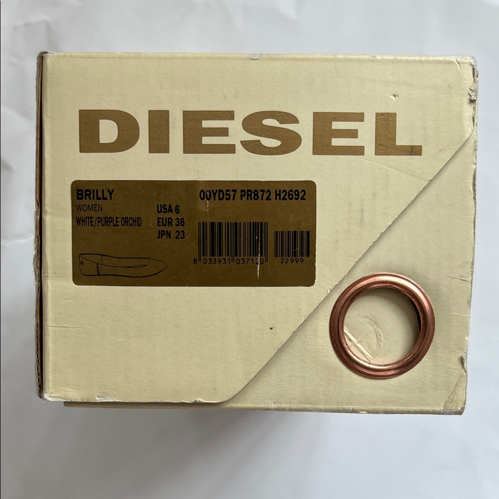 Diesel Floral plum and white Flats with box - Picture 2 of 12